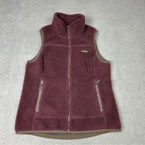 LL Bean Sherpa Vest Womens Medium Plum Mountain Pile Fleece Outdoor Hiking
